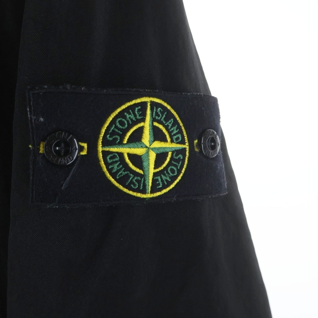 STONE ISLAND(ストーンアイランド) NYLON PANAMA WITH NEW SILK LIGHT GARMENT DYED ナイロン パナマ ボアライニング フーデッド ジャケット ブラック 811544021
