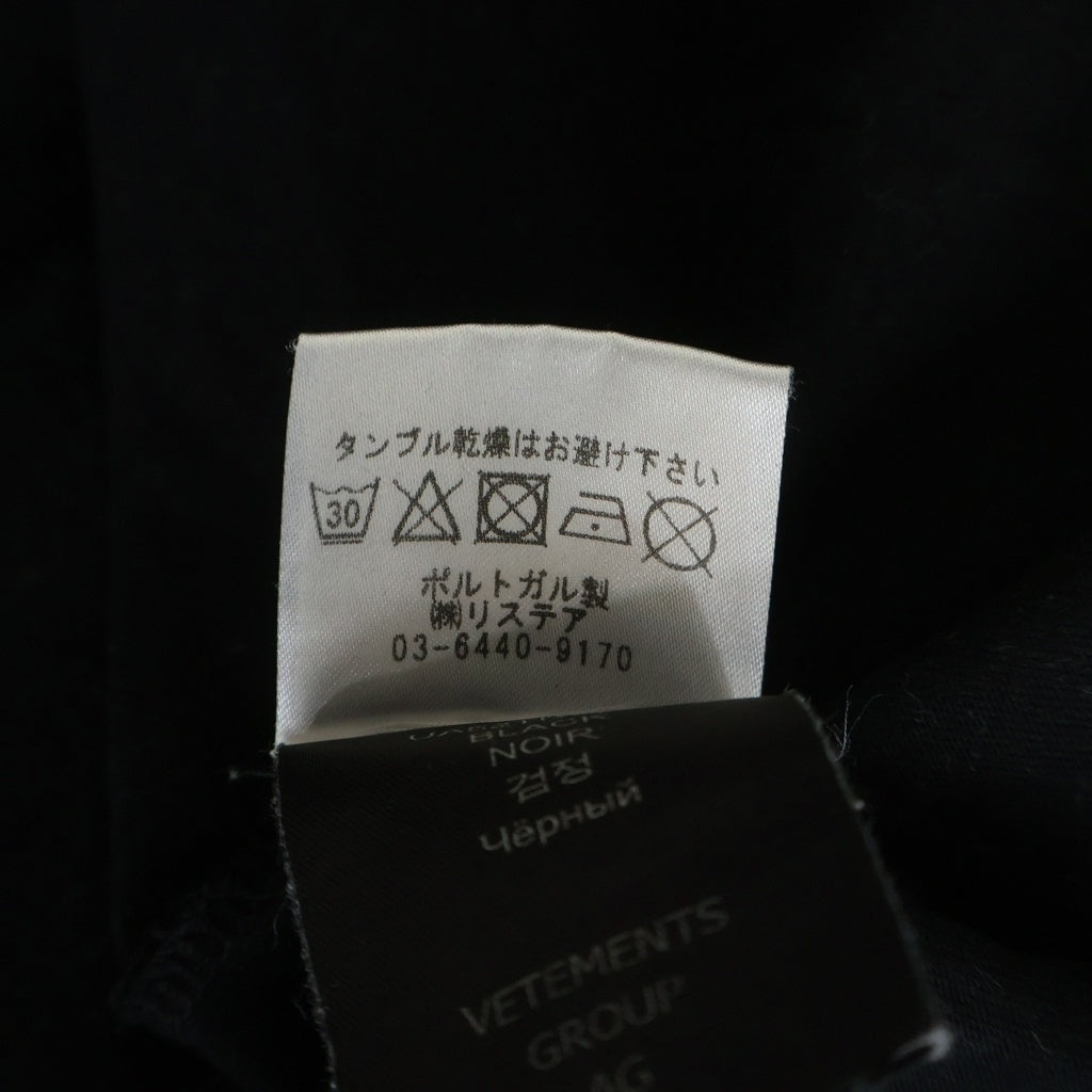 VETEMENTS(ヴェトモン) ビッグTシャツ ブラック コットン