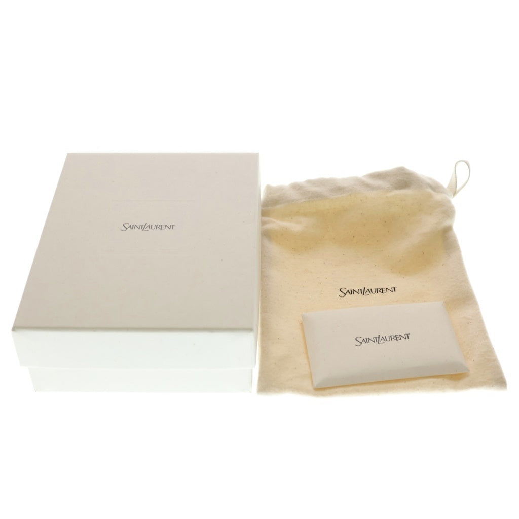 SAINT LAURENT PARIS(サンローランパリ) Vステッチ モノグラム スモール エンベロープウォレット カードケース ブラック エンボスレザー 414404 レディース