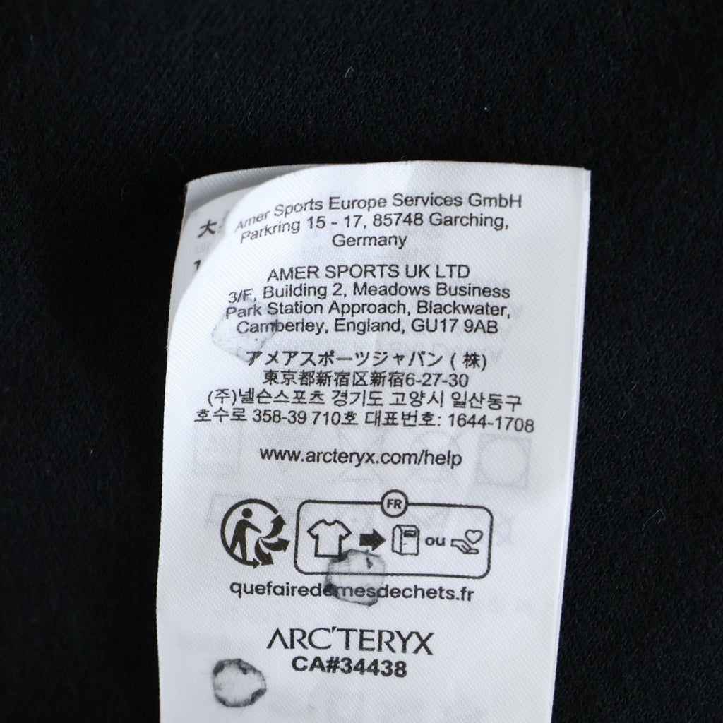 ARC'TERYX(アークテリクス) ロゴジップパーカー フーディー ブラック #L