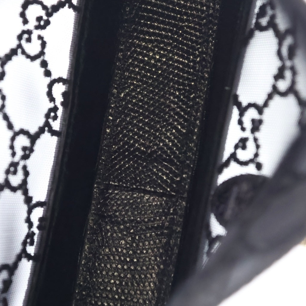 GUCCI(グッチ) ジャッキー1961 ミニバック GGクリスタル 2WAYバッグ ショルダーバッグ チェーンバッグ ブラック メッシュ 型押しレザー 677027 ゴールド金具 レディース