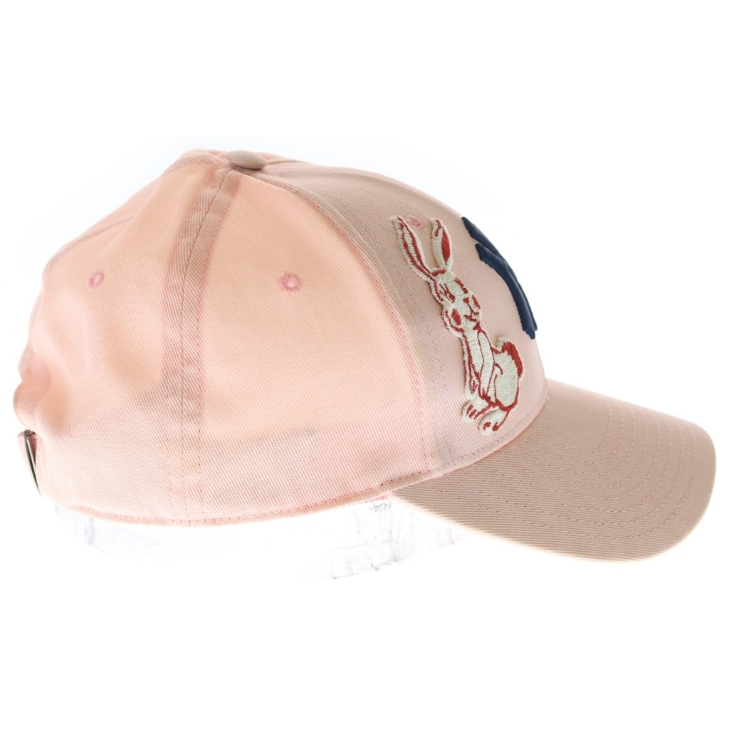 GUCCI(グッチ) NY ベースボールキャップ ピンク コットン ヤンキース アップリケ エンブロイダリー ウサギ ピンク 538561 レディース