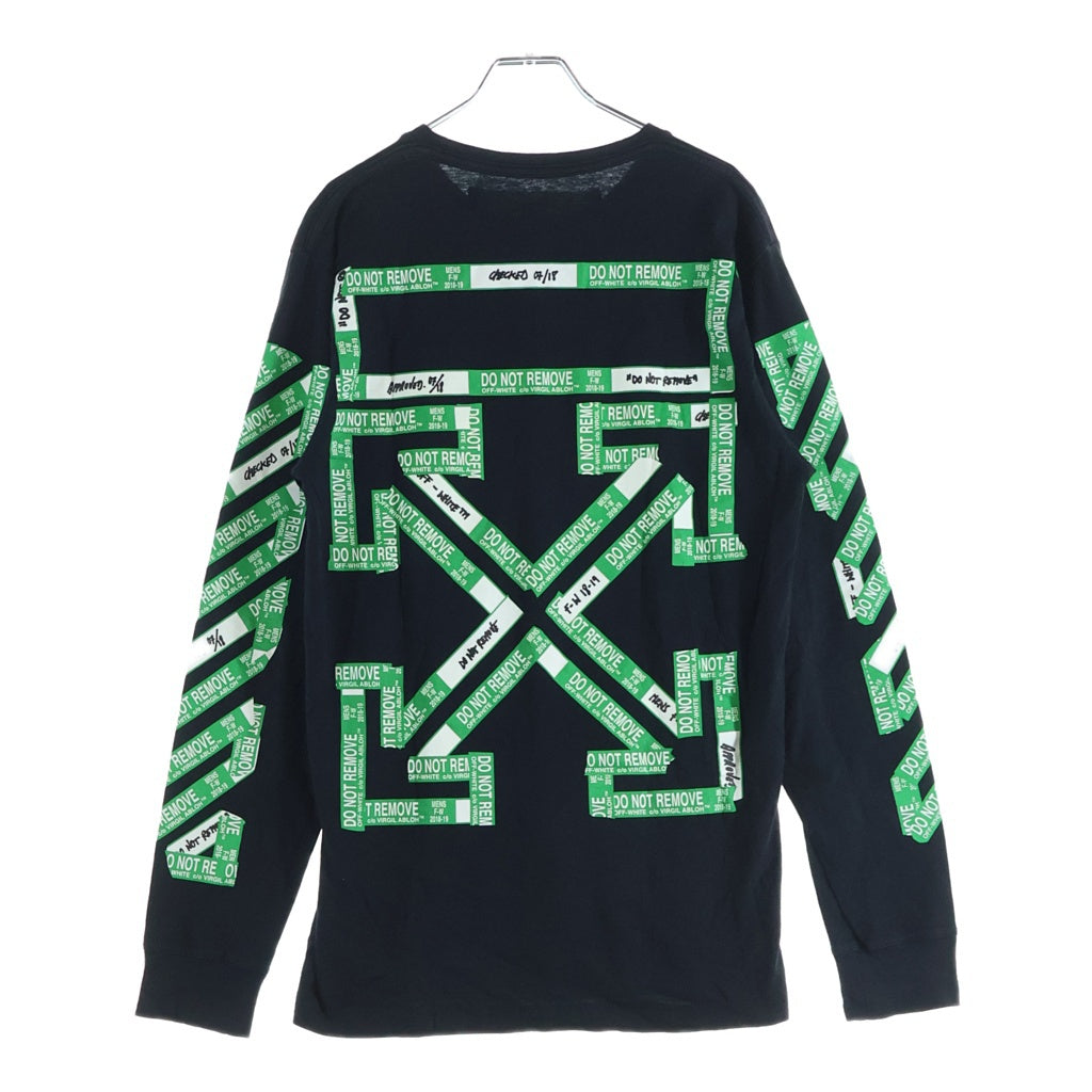 OFF-WHITE(オフホワイト) Black 3D Diagonal T-Shirt フロントプリントTシャツ ブラック×グリーン #M
