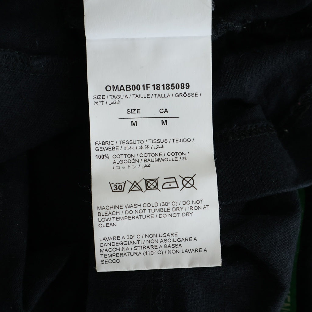 OFF-WHITE(オフホワイト) Black 3D Diagonal T-Shirt フロントプリントTシャツ ブラック×グリーン #M