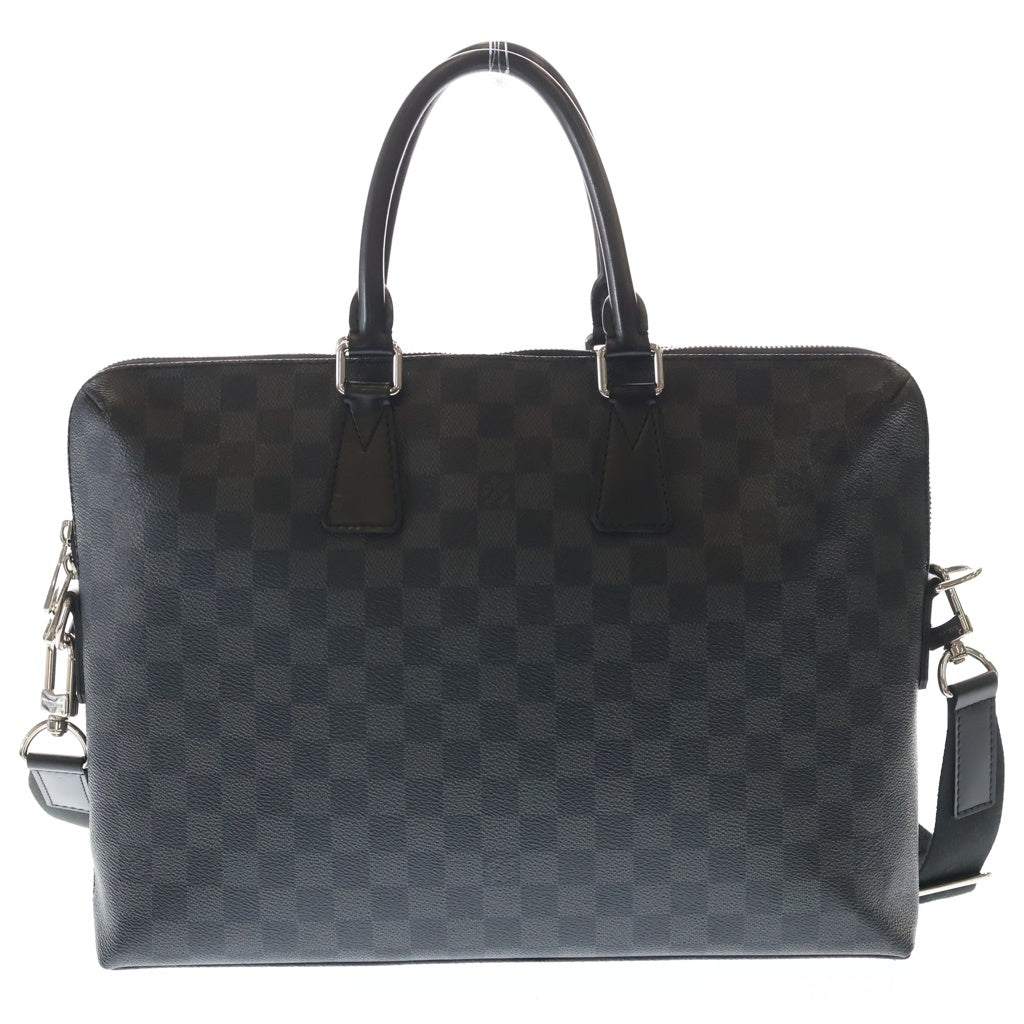 LOUIS VUITTON(ルイヴィトン) ダミエグラフィット ポルトドキュマンジュール 2WAYバッグ ハンドバッグ ショルダーバッグ ブラック レザー×PVC N48260 シルバー金具 レディース