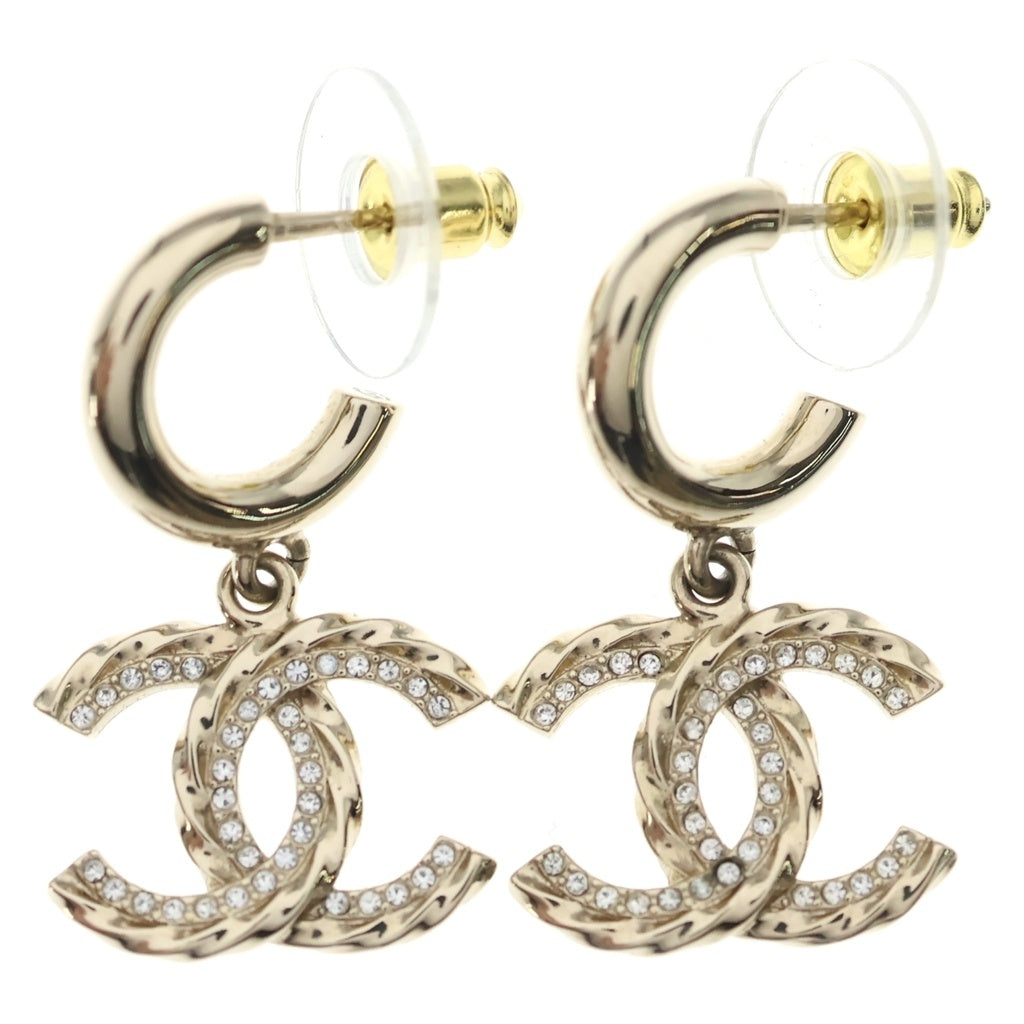 CHANEL(シャネル) ココマーク CCロゴ ラインストーン ピアス ゴールド GP B24V レディース