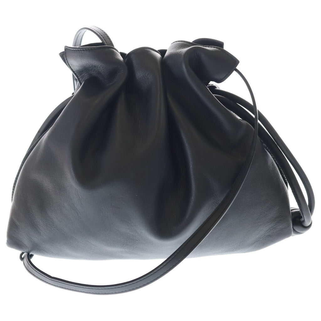 LOEWE(ロエベ) フラメンコクラッチ ショルダーバッグ 巾着バッグ ブラック レザー ゴールド金具 レディース