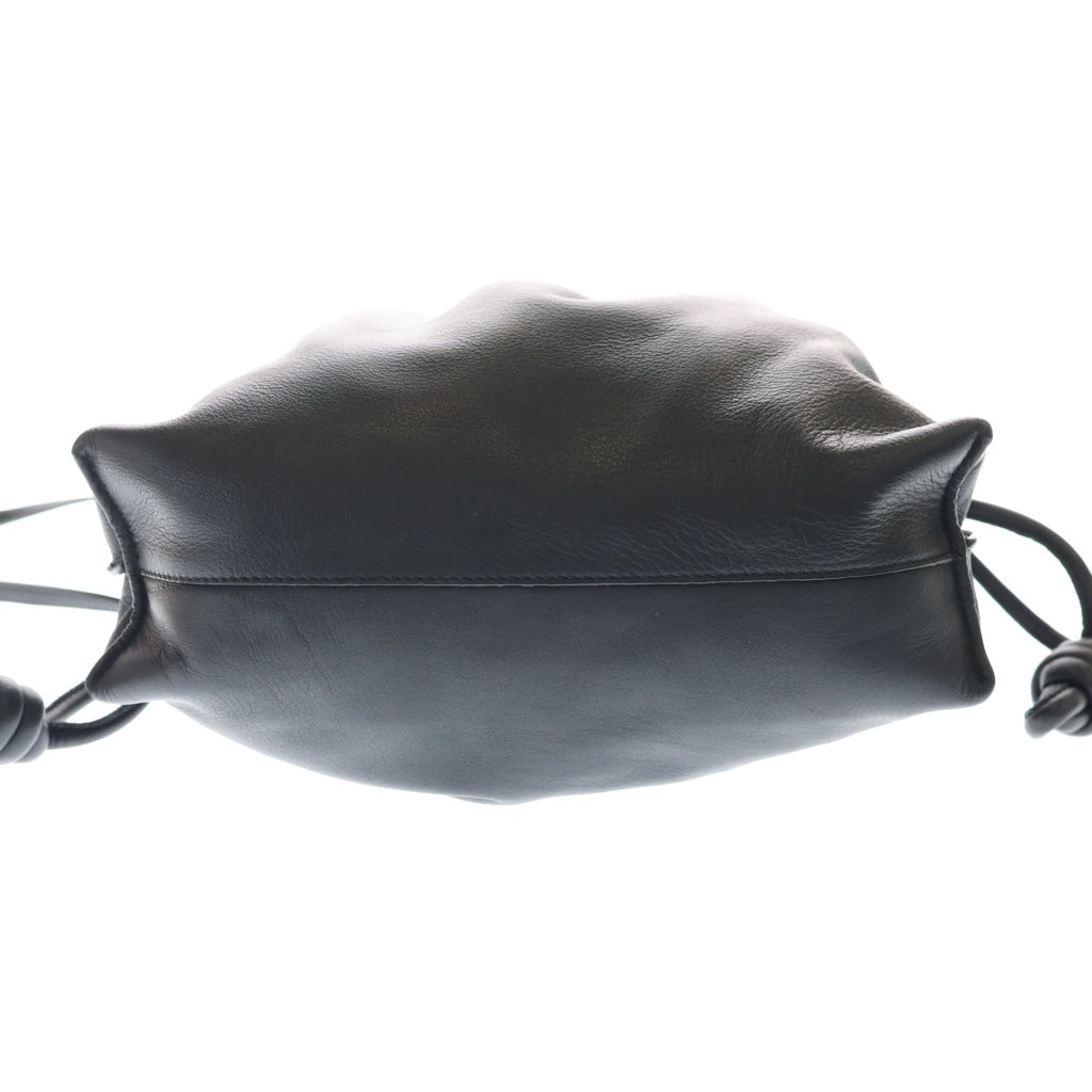 LOEWE(ロエベ) フラメンコクラッチ ショルダーバッグ 巾着バッグ ブラック レザー ゴールド金具 レディース