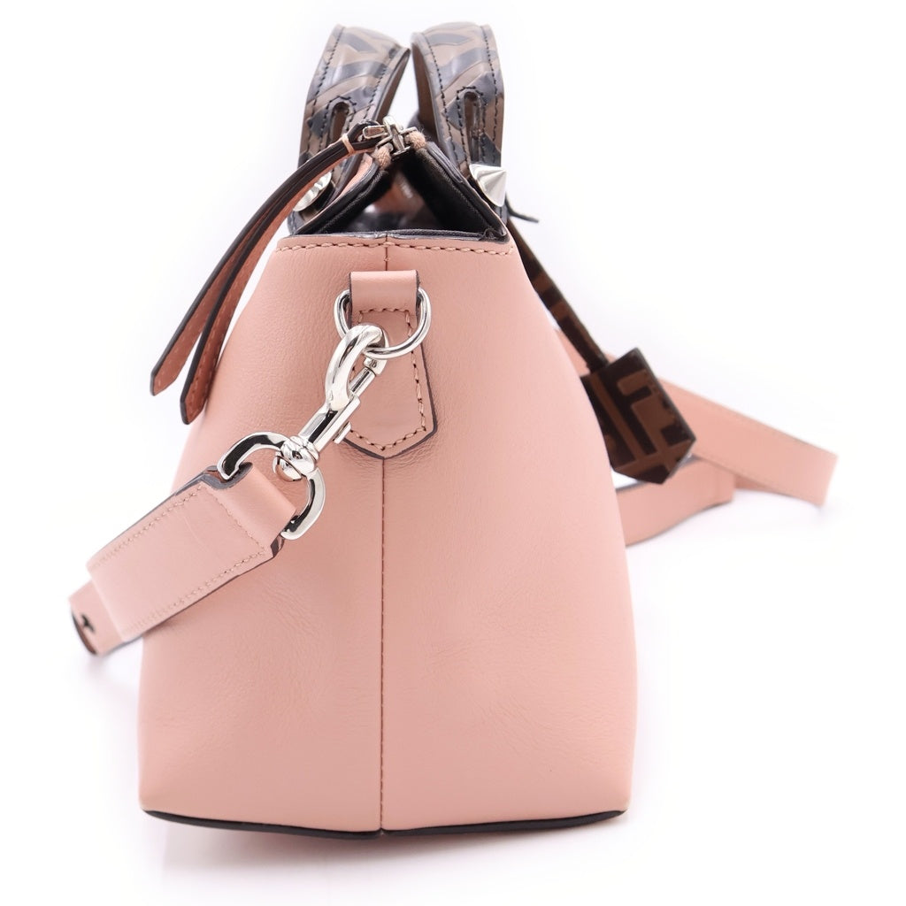 FENDI(フェンディ) バイザウェイ ミディアム 2WAYショルダーバッグ ハンドバッグ ブラウン×ピンク レザー 8BL124 シルバー金具 レディース