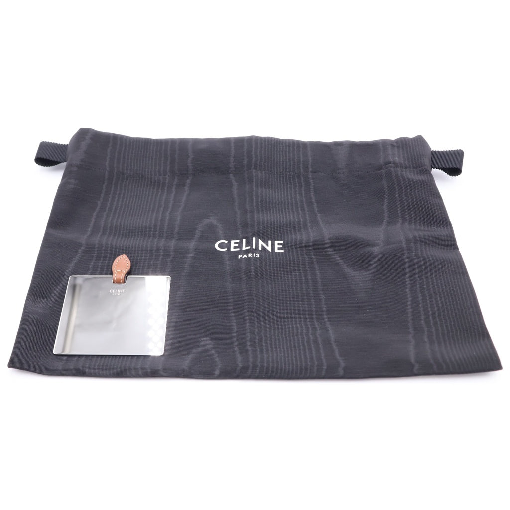 CELINE(セリーヌ) スモール コスメ ポーチ ブラウン タン レザー PVC ゴールド金具 レディース