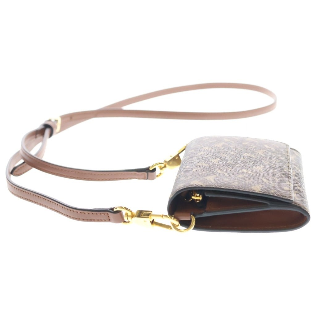 BURBERRY(バーバリー) TB モノグラム コインケース チェーンウォレット ミニバッグ ブラウン レザー PVC ゴールド金具 レディース