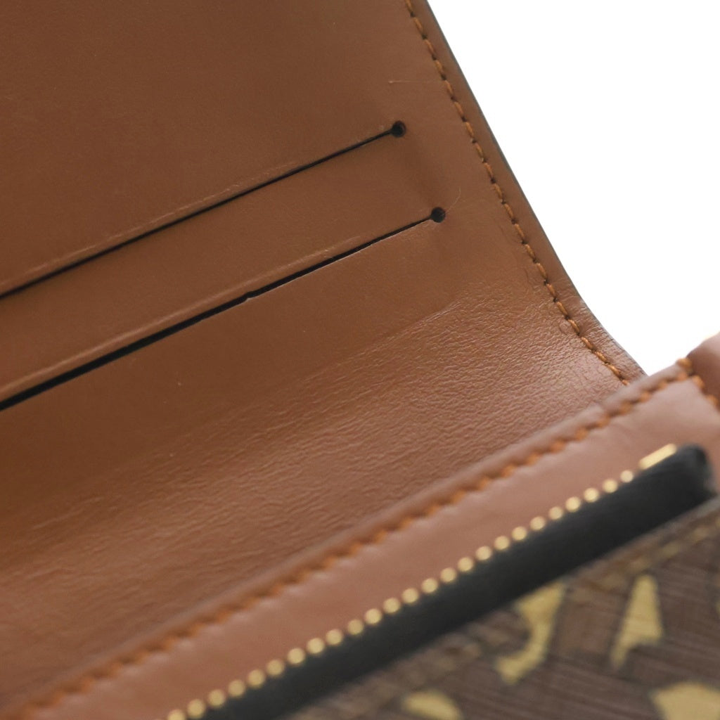 BURBERRY(バーバリー) TB モノグラム コインケース チェーンウォレット ミニバッグ ブラウン レザー PVC ゴールド金具 レディース