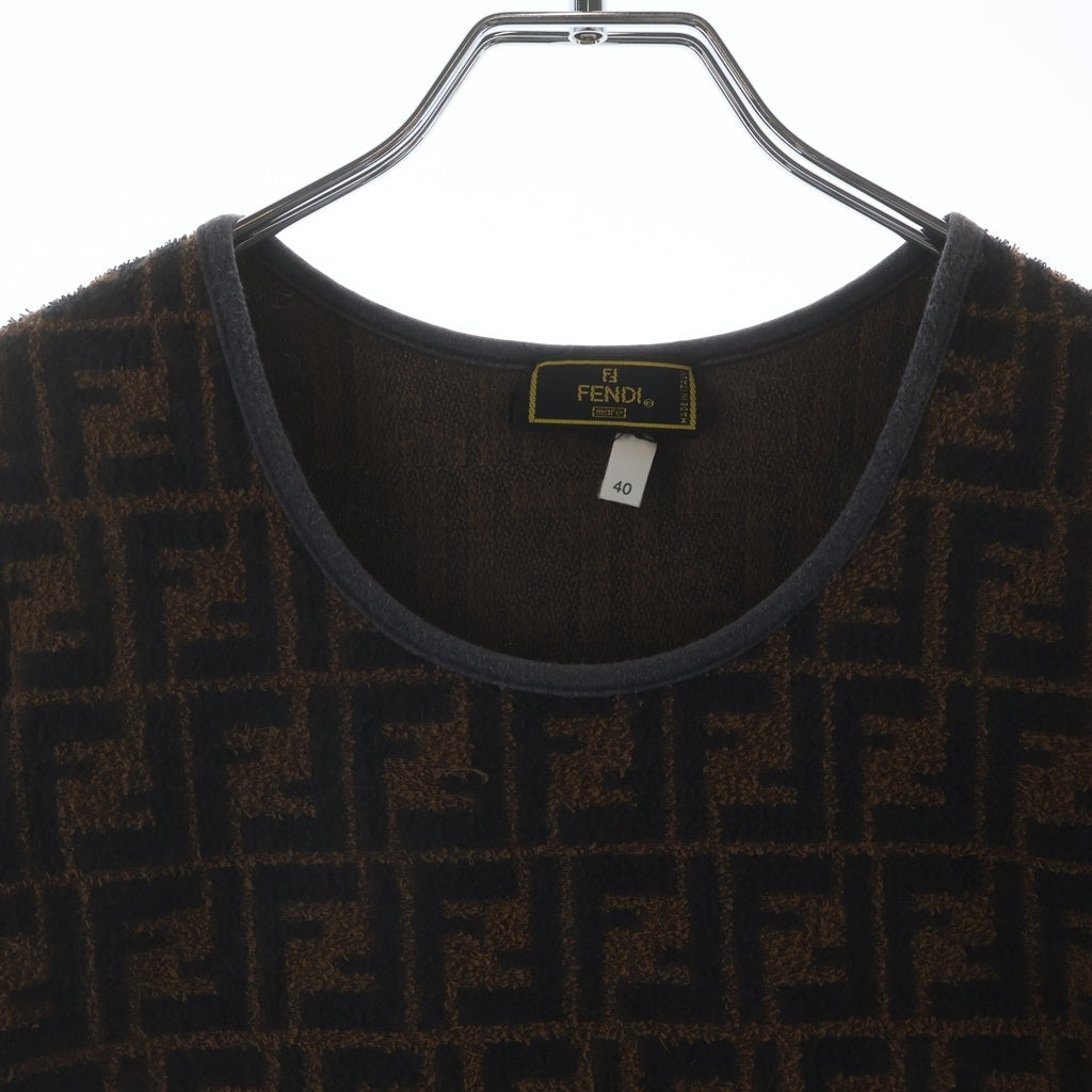 FENDI(フェンディ) FFロゴ 半袖 Tシャツ ブラウン #40 レディース
