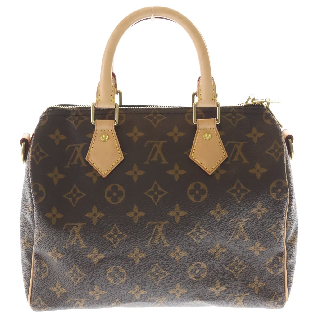 LOUIS VUITTON(ルイヴィトン) モノグラム スピーディ25 2WAYバッグ ハンドバッグ ボストンバッグ ショルダーバッグ ブラウン レザー×PVC M46977 ゴールド金具 レディース