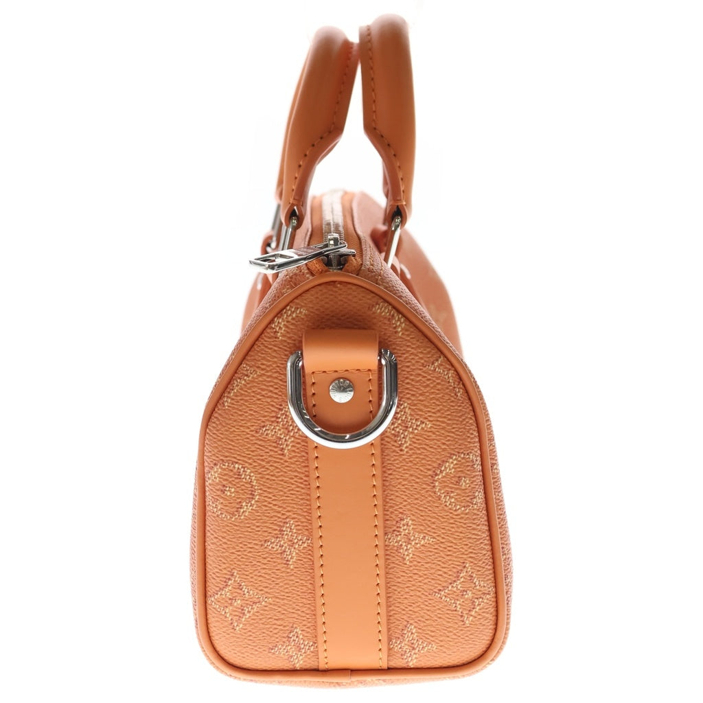 LOUIS VUITTON(ルイヴィトン) キーポル25 バンドリエール モノグラム ヘリテージ PVC レザー 2WAY ハンド ショルダーバッグ シルバー金具 オレンジ M26818 レディース