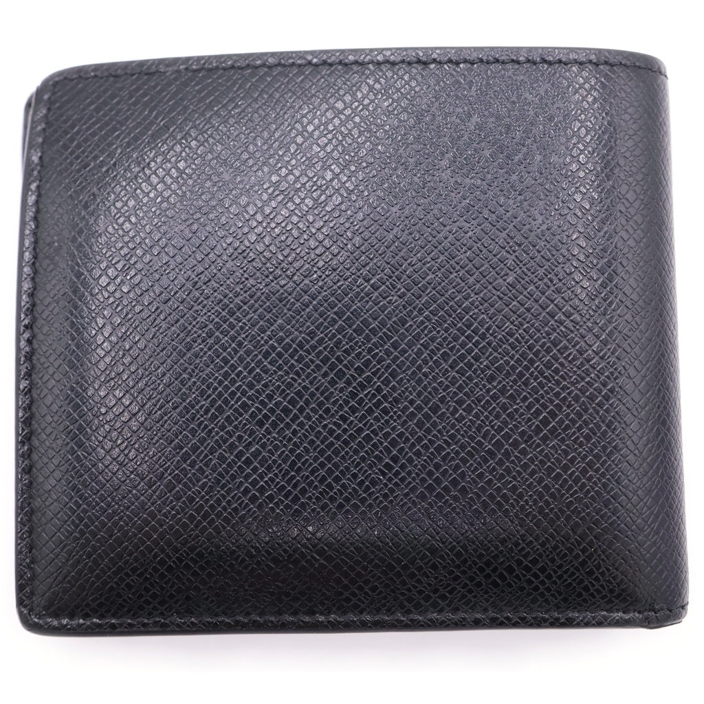 SAINT LAURENT PARIS(サンローランパリ) レザーコンパクトウォレット 二つ折り財布 ブラック 396303
