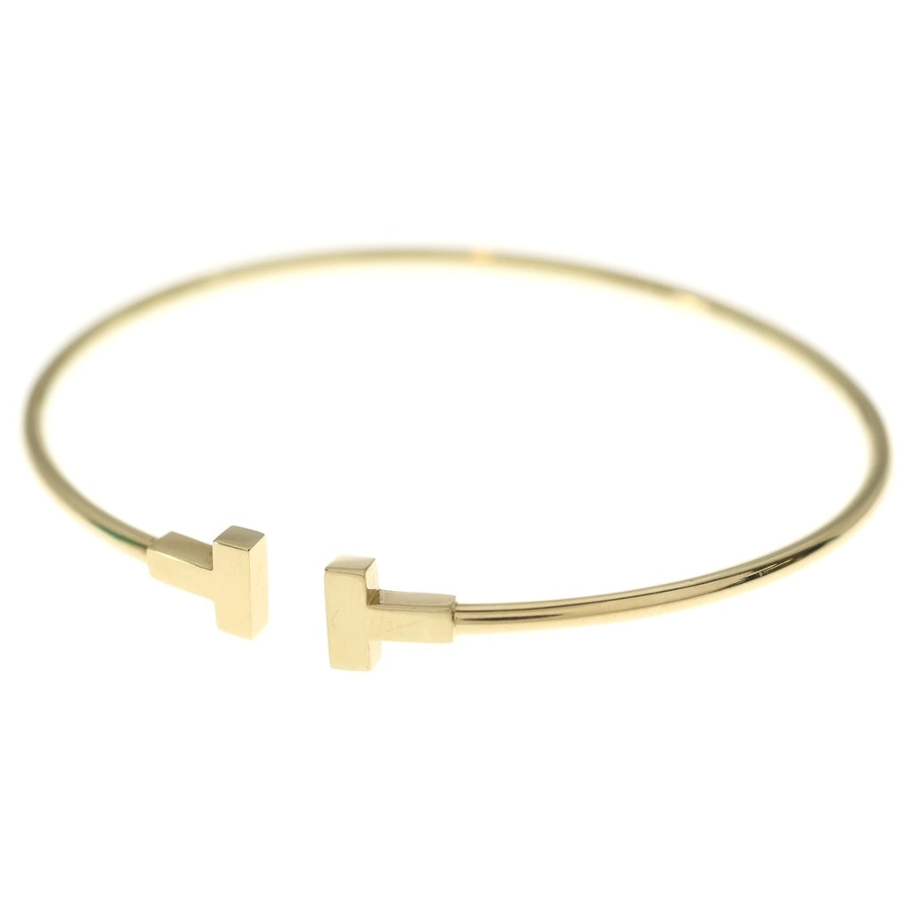 TIFFANY & Co.(ティファニー) Tワイヤー ナロ ブレスレット バングル ミディアム ゴールド Au750PG レディース