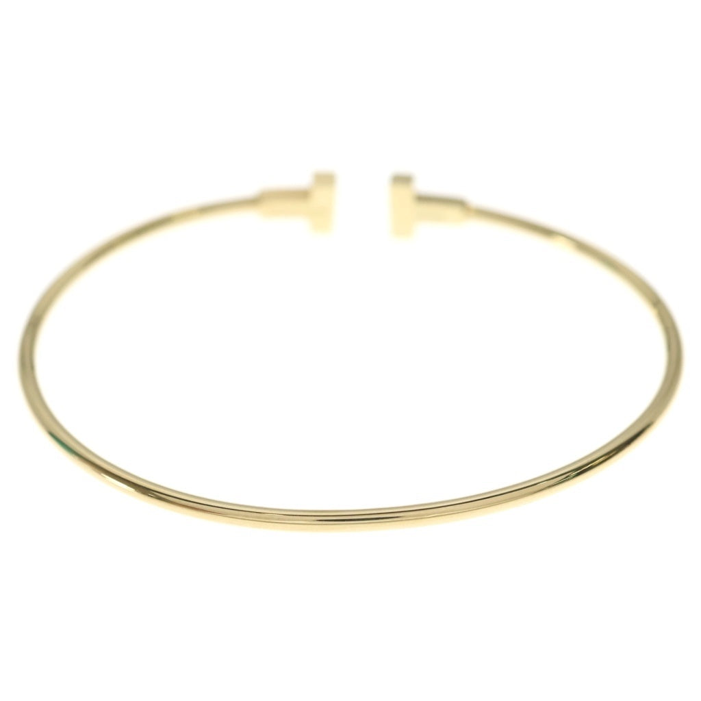 TIFFANY & Co.(ティファニー) Tワイヤー ナロ ブレスレット バングル ミディアム ゴールド Au750PG レディース