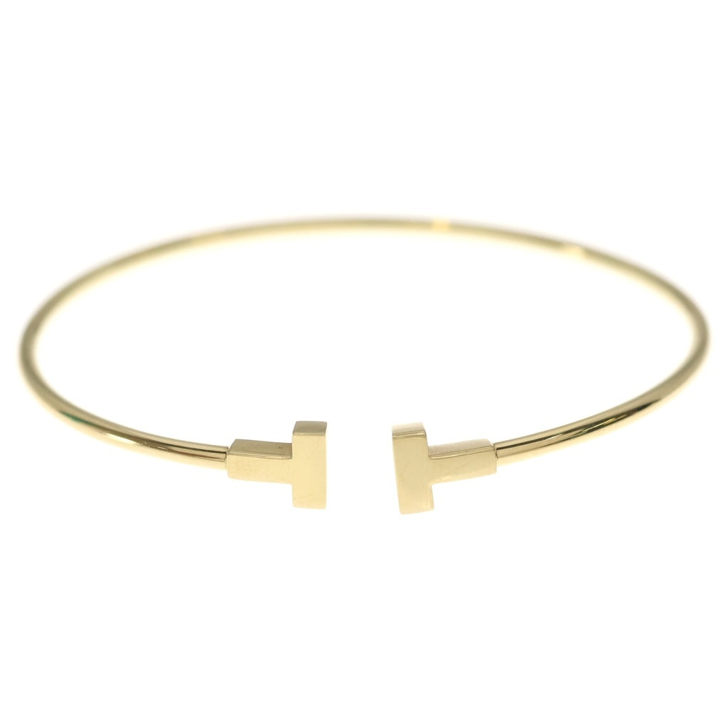TIFFANY & Co.(ティファニー) Tワイヤー ナロ ブレスレット バングル ミディアム ゴールド Au750PG レディース