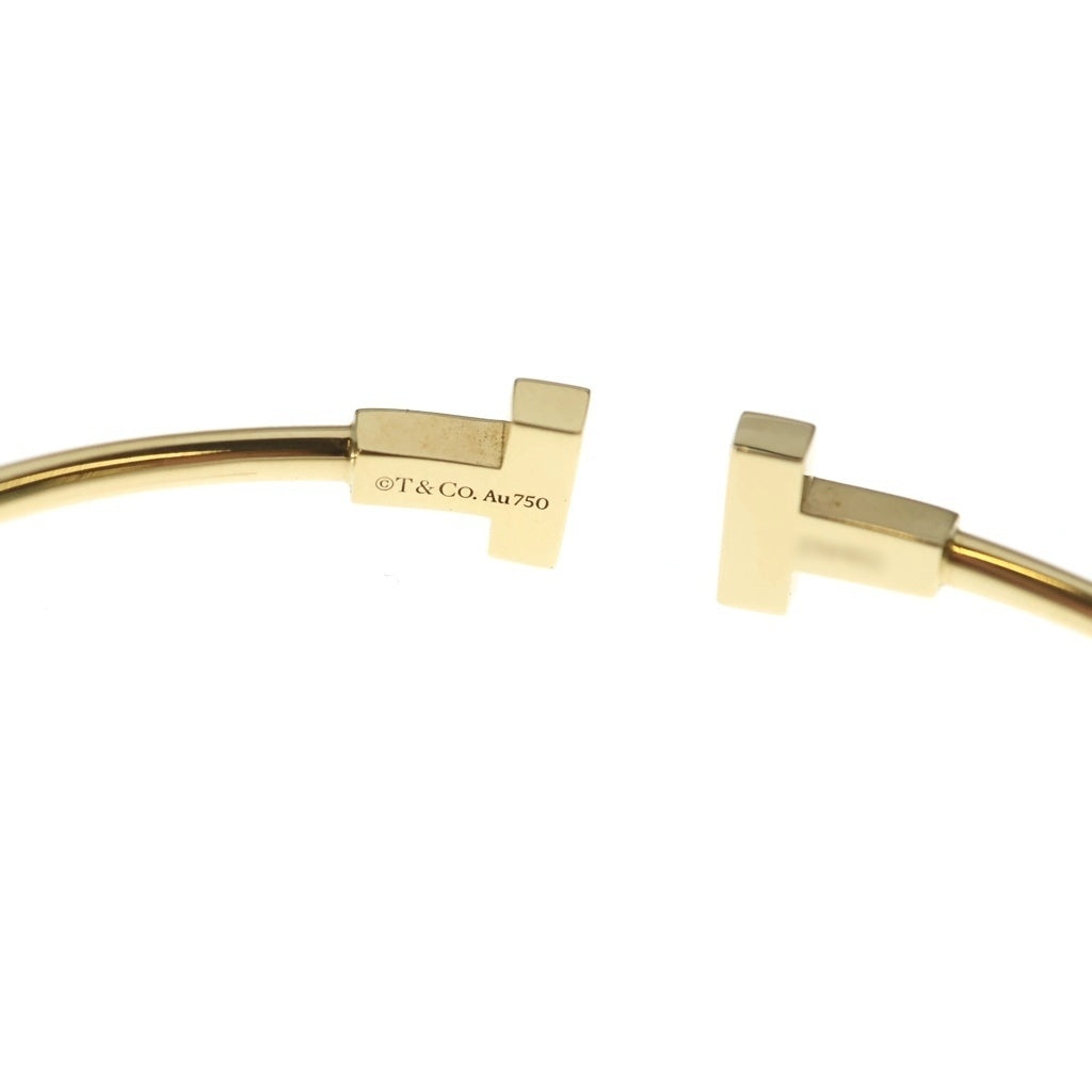 TIFFANY & Co.(ティファニー) Tワイヤー ナロ ブレスレット バングル ミディアム ゴールド Au750PG レディース