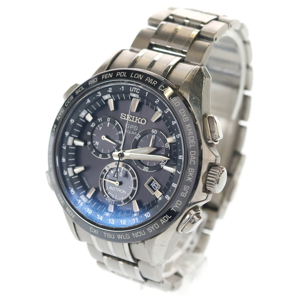 SEIKO(セイコー) アストロン GPS Ti/ソーラー チタン 腕時計 SBXB003 黒文字盤
