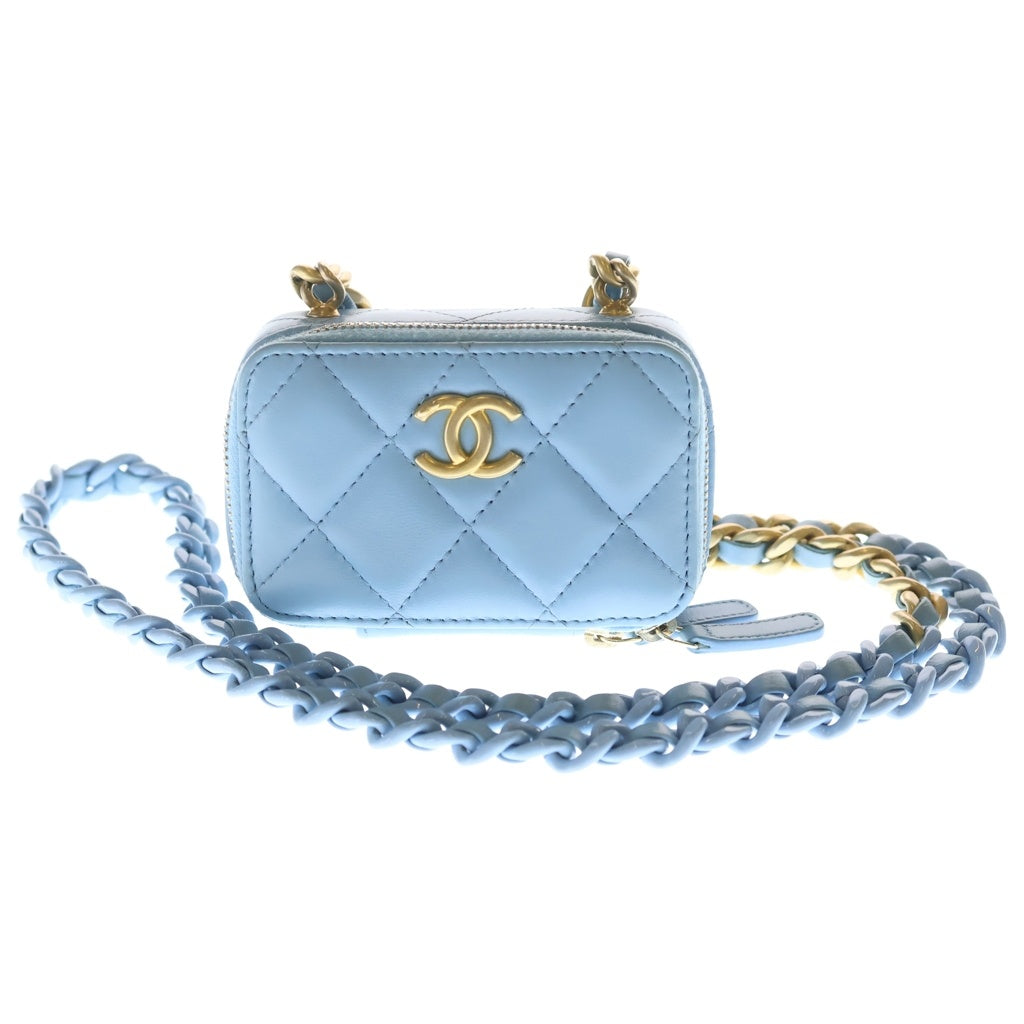 CHANEL(シャネル) マトラッセ ラムスキン ゴールド金具 ミニ チェーン 
