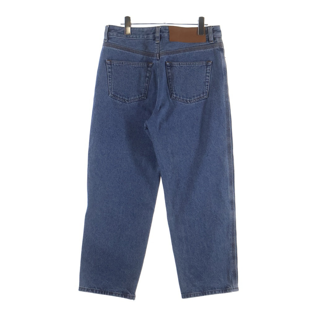 LOEWE(ロエベ) ANAGRAM CROPPED アナグラム クロップド ワイドデニムパンツ ジーンズ ロゴ ブルー S359Y11X90 レディース