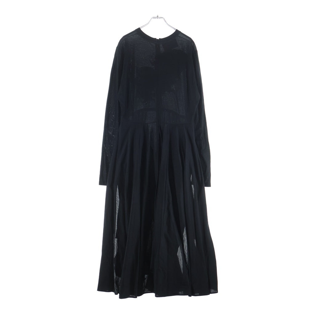 PRADA(プラダ) 19AW ×UNIVERSAL STUDIOS Frankenstein dress フランケンシュタイン ドレス 長袖 ロングワンピース ブラック 34598 レディース