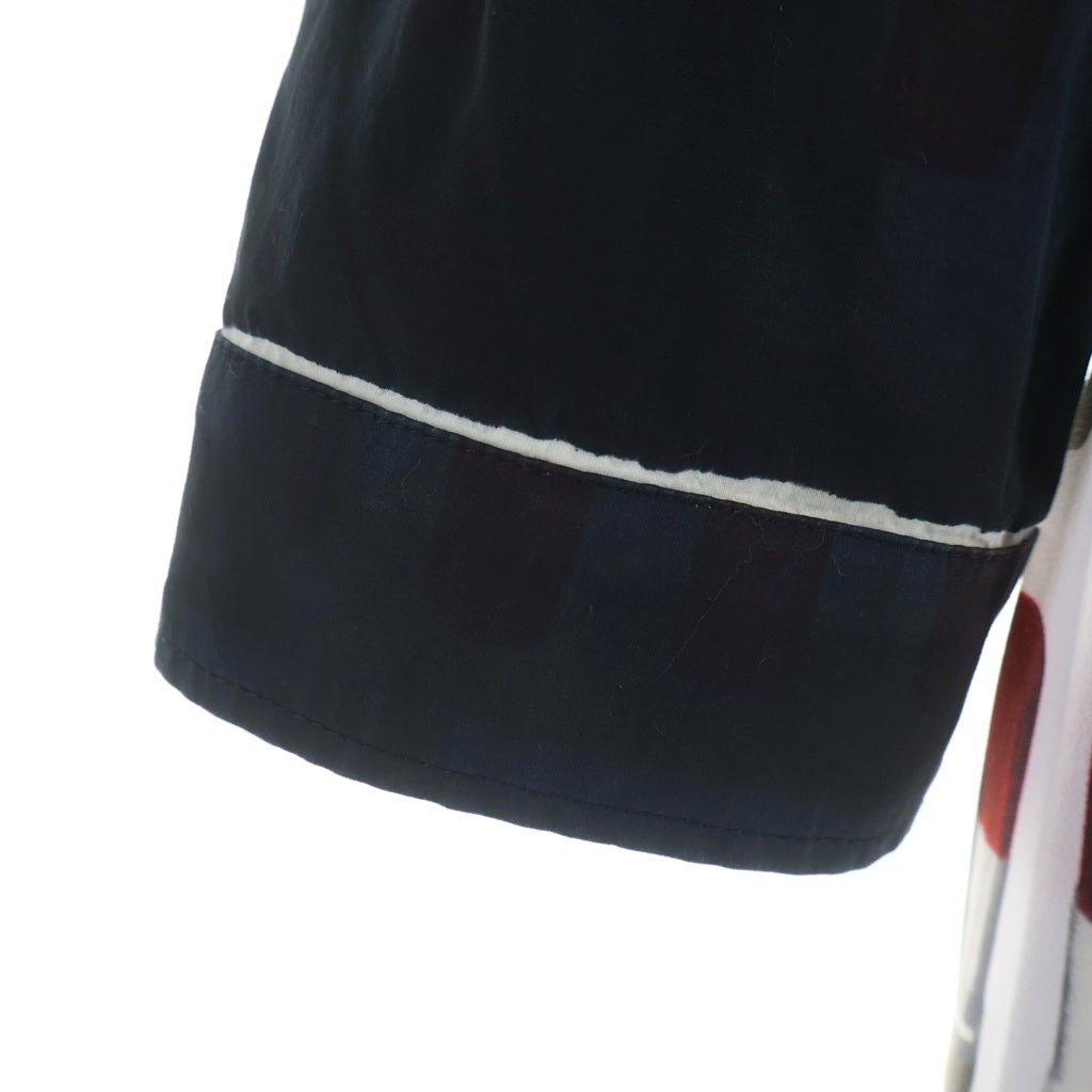 PRADA(プラダ) リップスティック プリントドッキング長袖ワンピース ドレス ブラック/ホワイト/レッド 34574 S182 1SFV レディース