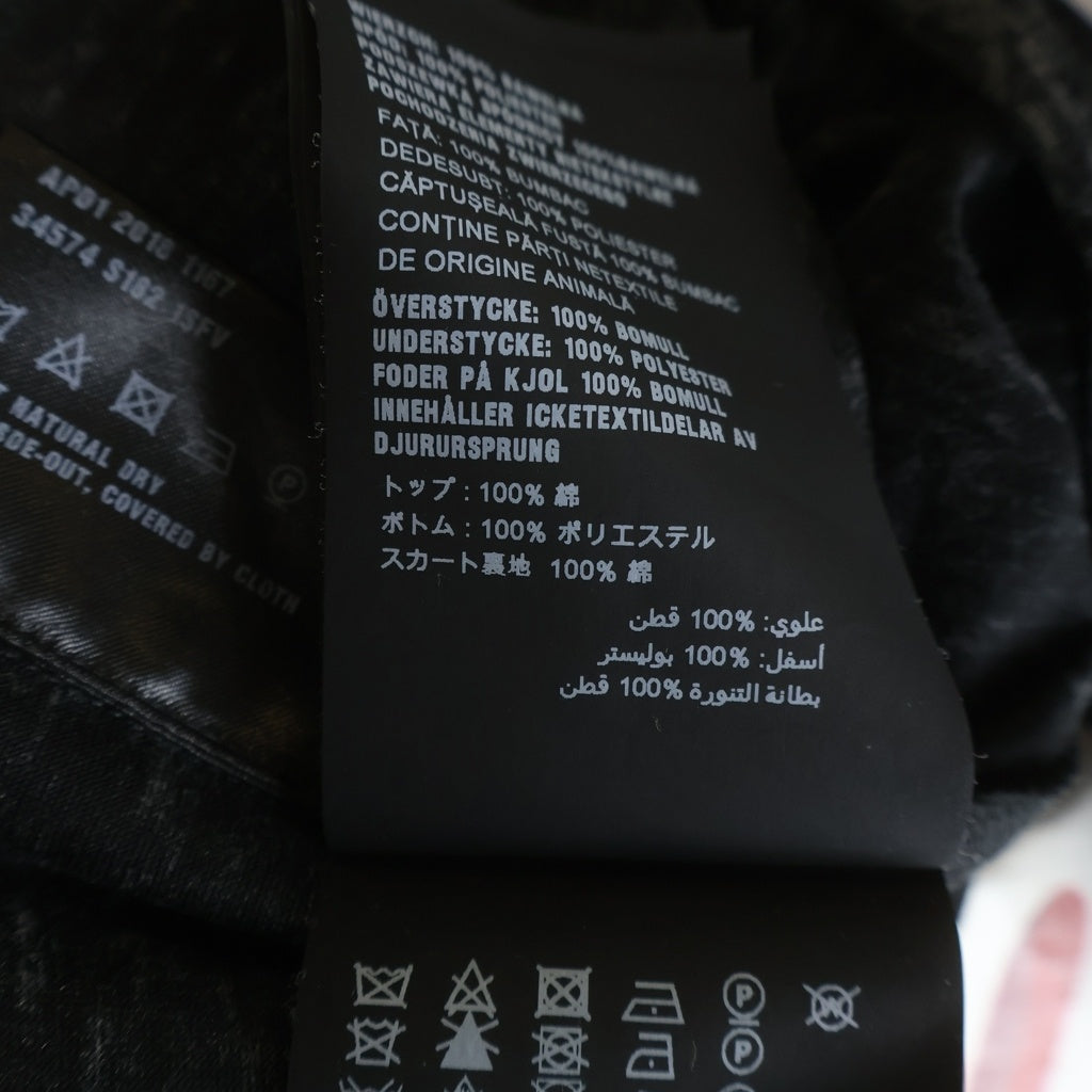 PRADA(プラダ) リップスティック プリントドッキング長袖ワンピース ドレス ブラック/ホワイト/レッド 34574 S182 1SFV レディース