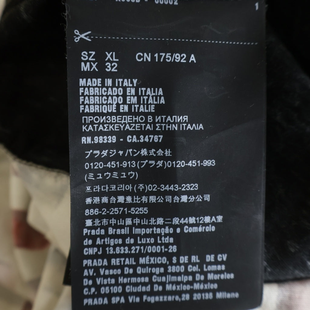 PRADA(プラダ) リップスティック プリントドッキング長袖ワンピース ドレス ブラック/ホワイト/レッド 34574 S182 1SFV レディース