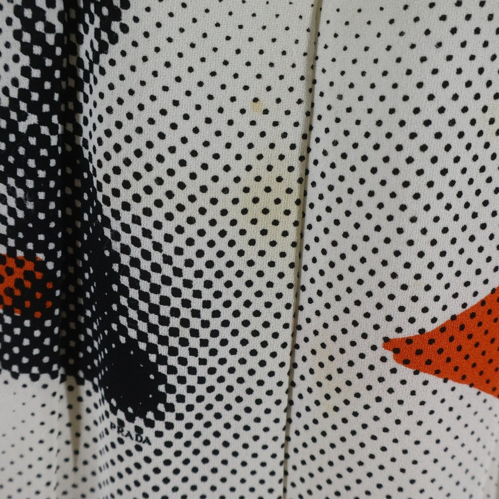 PRADA(プラダ) Sable Rabbit Skirt ラビット ミディアムスカート ビスコース レーヨン プリーツ マルチカラー ホワイト P177G レディース