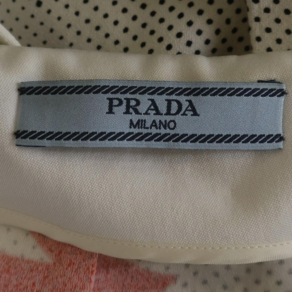 PRADA(プラダ) Sable Rabbit Skirt ラビット ミディアムスカート ビスコース レーヨン プリーツ マルチカラー ホワイト P177G レディース