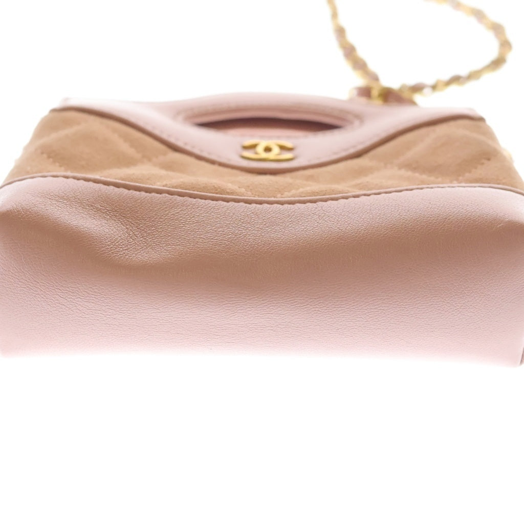 CHANEL(シャネル) シャネル31 ココマーク マトラッセ チェーンショルダー ミニショッピングバッグ ゴールド金具 ピンク シール レディース