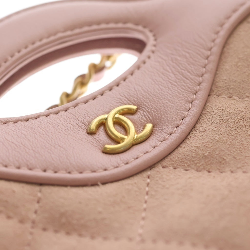 CHANEL(シャネル) シャネル31 ココマーク マトラッセ チェーンショルダー ミニショッピングバッグ ゴールド金具 ピンク シール レディース