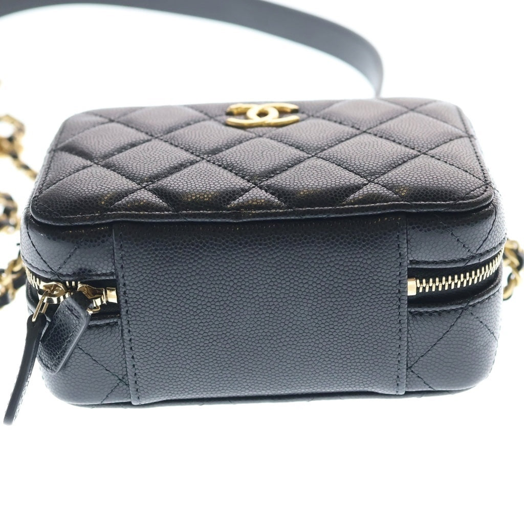 CHANEL(シャネル) ミニカメラバッグ ショルダーバッグ チェーンバッグ ブラック キャビアスキン AP2858 ゴールド金具 レディース