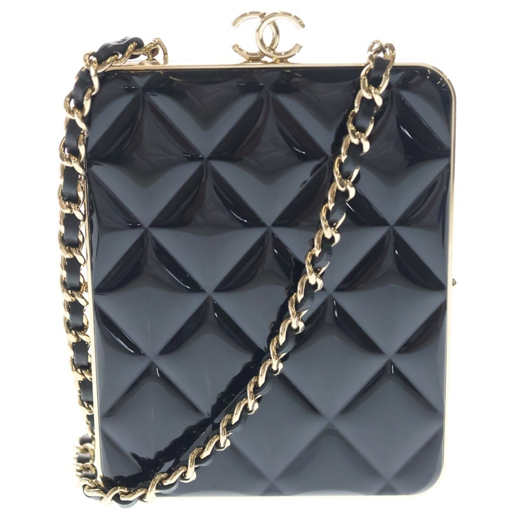 CHANEL(シャネル) マトラッセ チェーンクラッチ ショルダーバッグ ミニバッグ ブラック ラムスキン AP2496 ゴールド金具 レディース