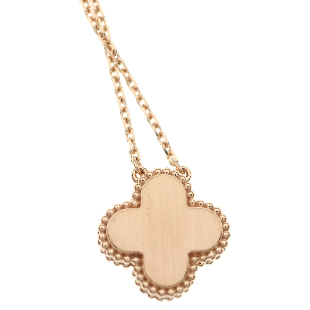 Van Cleef & Arpels(ヴァンクリーフアンドアーペル) ヴィンテージアルハンブラ ピンクマザーオブパール 1Pダイヤ 2025年ホリデー限定 Au750 K18PG ネックレス VCARPMOP00 ピンクゴールド VCARPMOPOO レディース