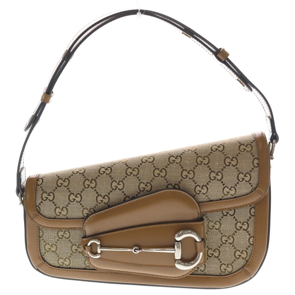 GUCCI(グッチ) GGキャンバス ホースビッド ビリーアイリッシュコラボ ワンショルダーバッグ ハンドバッグ ベージュ レザー×キャンバス 764155 シルバー金具 レディース