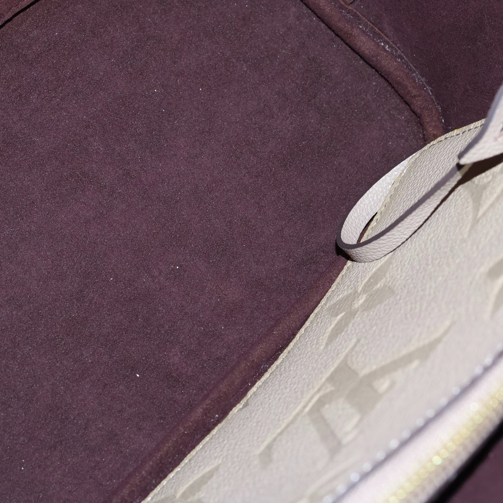 LOUIS VUITTON(ルイヴィトン) モノグラムアンプラント ネヴァーフル MM ポーチ付レザートートバッグ ベージュ M45686 レディース
