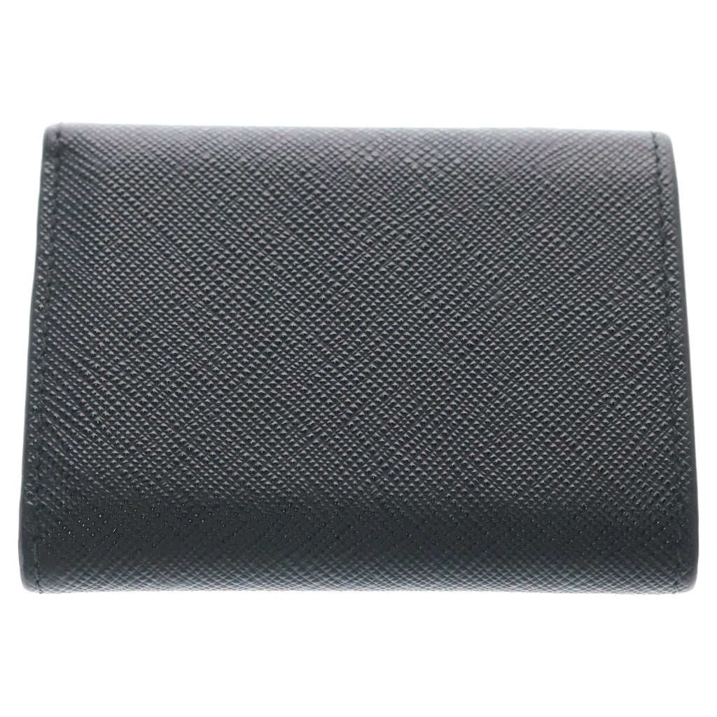 PRADA(プラダ) 三つ折り財布 コンパクトウォレット コインケース ブラック レザー 2MH042 シルバー金具 レディース