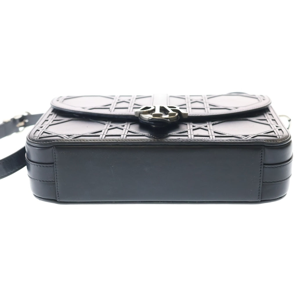 DIOR(ディオール) カナージュ コスモ ミディアム ショルダーバッグ ミニバッグ ブラック レザー シルバー金具 レディース