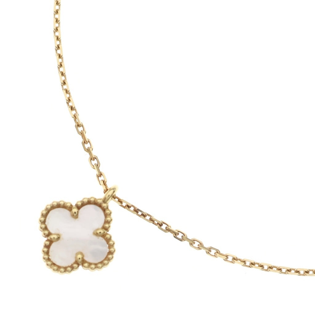 Van Cleef & Arpels(ヴァンクリーフアンドアーペル) スゥイートアルハンブラ マザーオブパール ネックレス ペンダント チェーン ゴールド ホワイト Au750YG VCARF69100 レディース