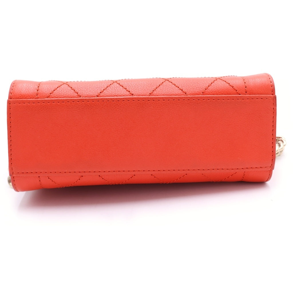 CHANEL(シャネル) マトラッセ カーフスキン ゴールド金具 ロゴプレート 2WAY チェーン ショルダーバッグ ハンドバッグ A93731 レッド レディース