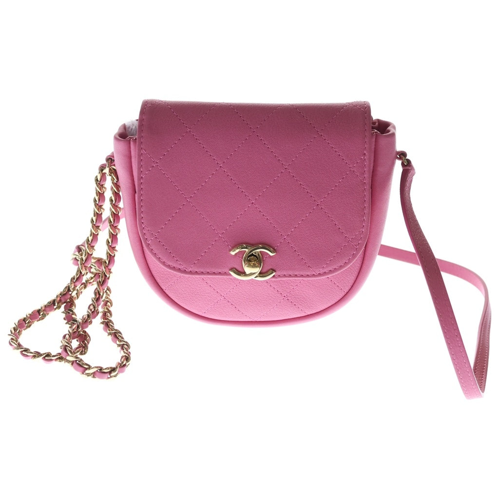 CHANEL(シャネル) ココマーク ミニ チェーンショルダーバッグ ゴートスキン レザー ピンク AS0143 26番台 レディース