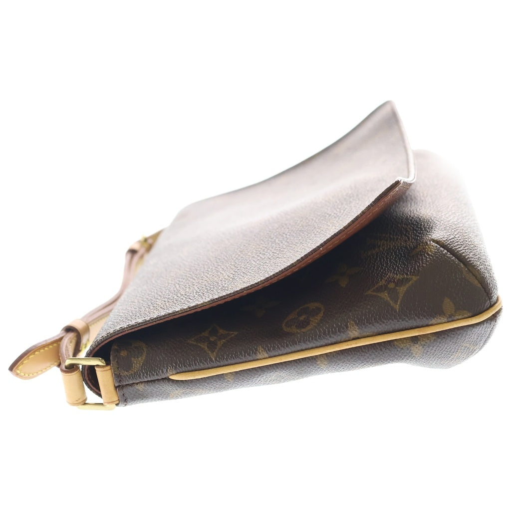 LOUIS VUITTON(ルイヴィトン) モノグラム ミュゼットタンゴ ショルダーバッグ ブラウン レザー×PVC M51388 ゴールド金具 レディース