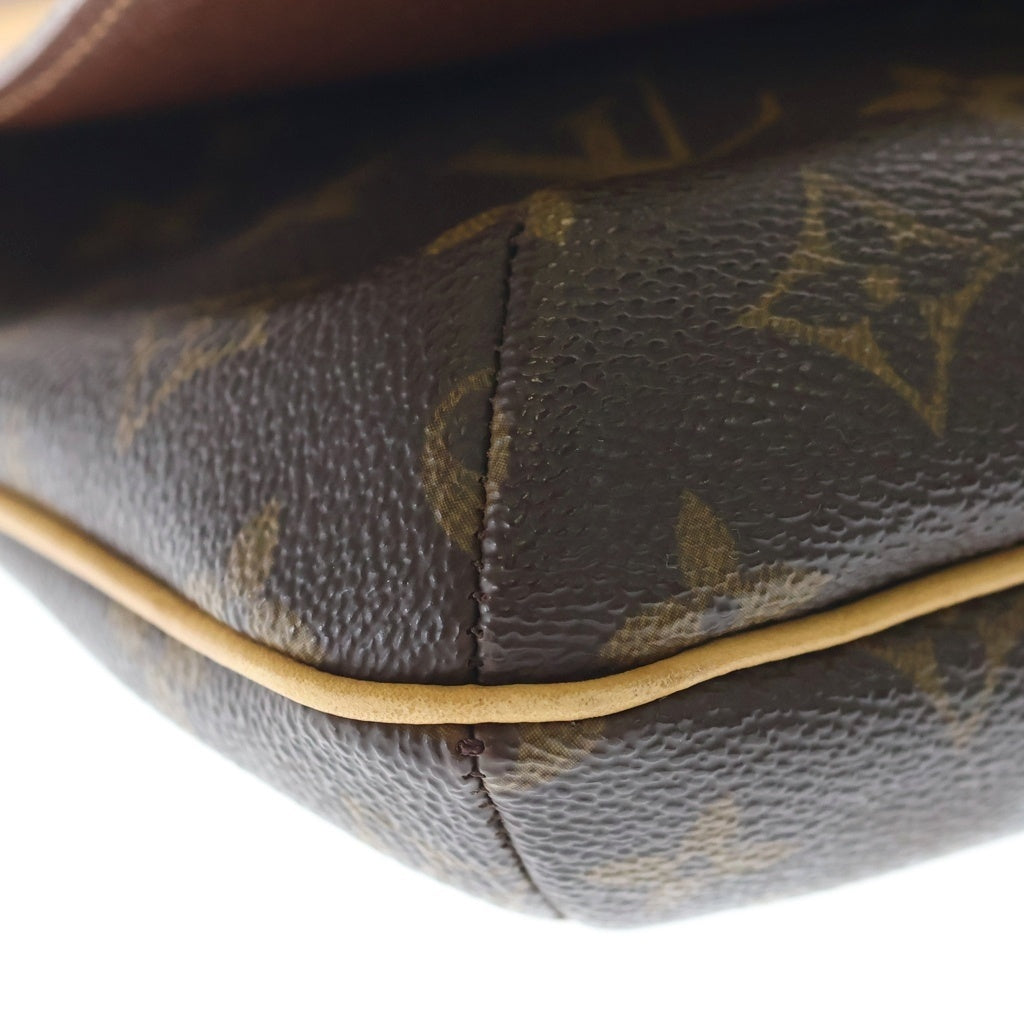 LOUIS VUITTON(ルイヴィトン) モノグラム ミュゼットタンゴ ショルダーバッグ ブラウン レザー×PVC M51388 ゴールド金具 レディース