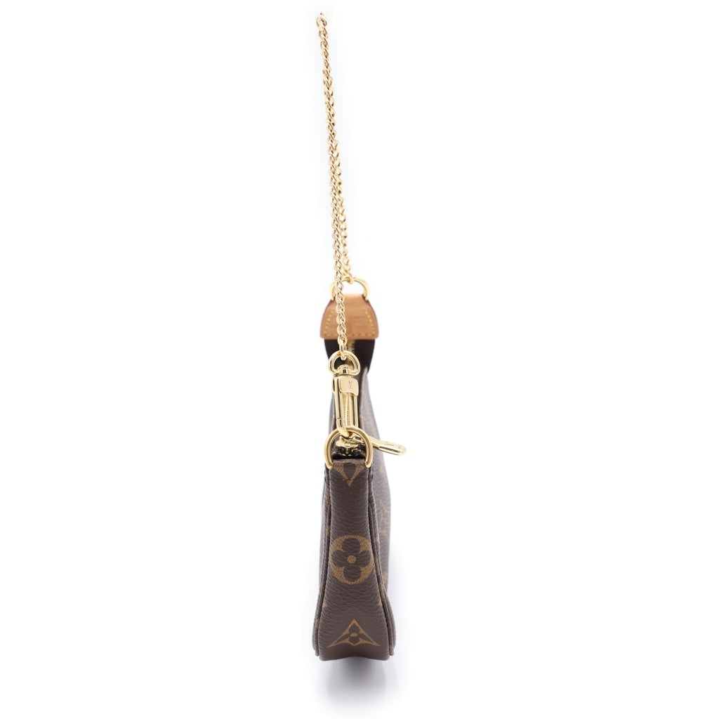LOUIS VUITTON(ルイヴィトン) モノグラム ミニポシェット アクセソワール ミニハンドバッグ ポーチ ブラウン PVC M58009 ゴールド金具 レディース