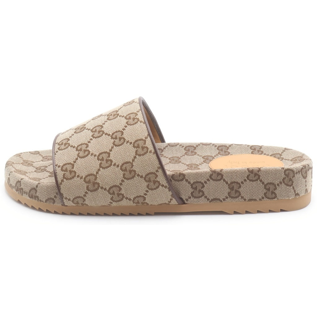 GUCCI(グッチ) GGキャンバス スライド フラットサンダル シューズ ベージュ 624695
