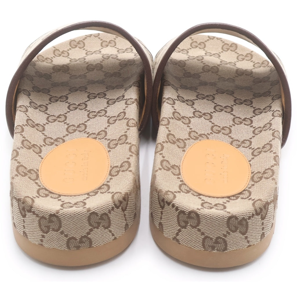 GUCCI(グッチ) GGキャンバス スライド フラットサンダル シューズ ベージュ 624695